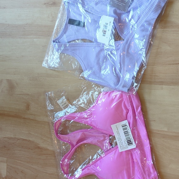 2 New Bralettes Smart & Sexy, S, Cotton & Satin Racerback, pads, stretch, plunge - Picture 3 of 16